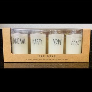 RAE DUNN-Set of 4 Flameless LED Wax Votive Candle Set 🕯